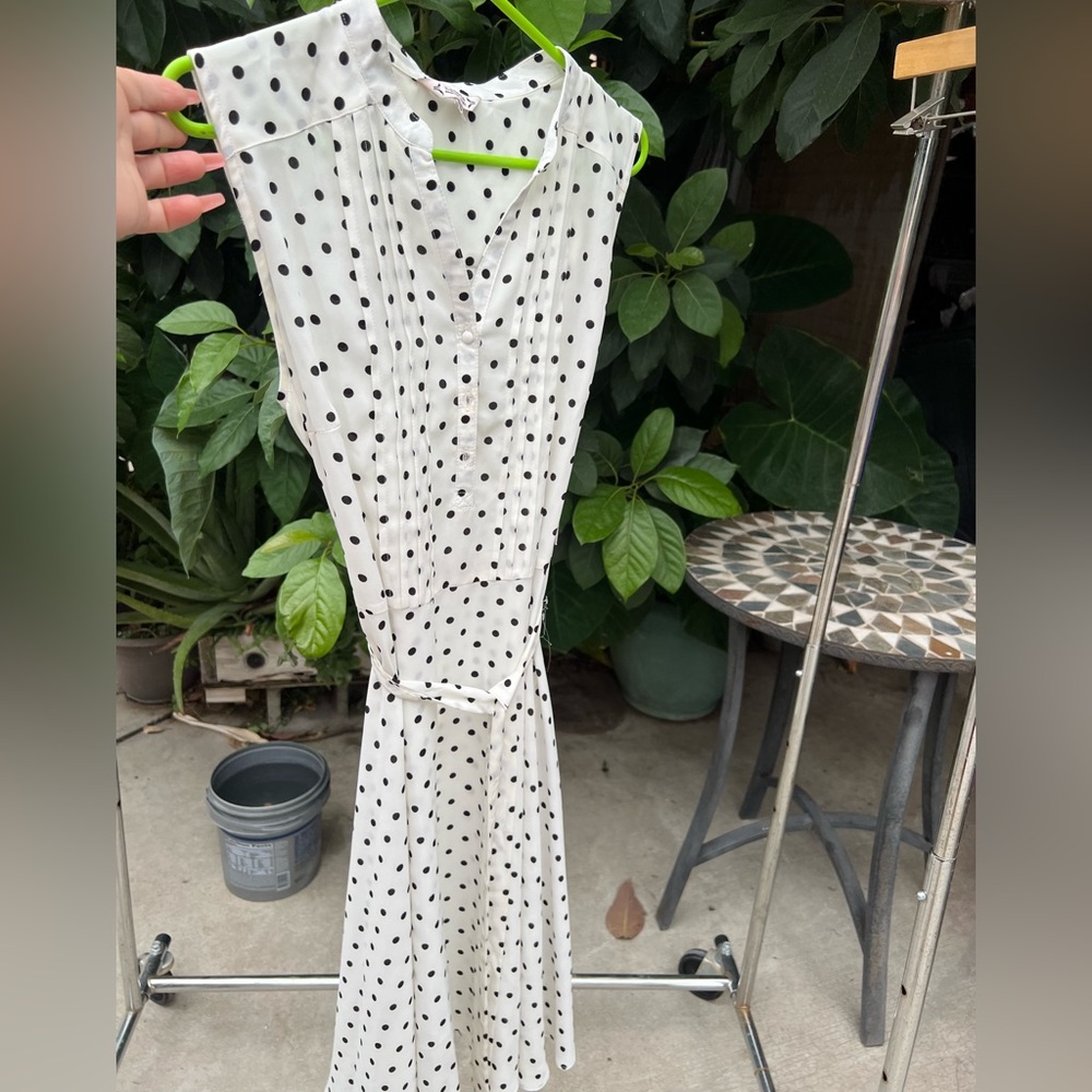Nanette lepore polka dot white black dress
